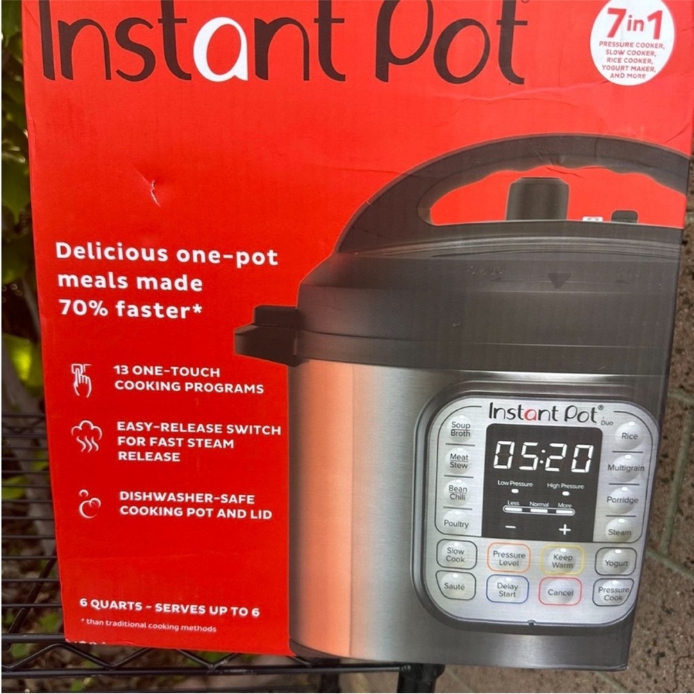 Instant Pot 6-Quart Electric Pressure Cooker - Black and Silver FIRM PRICE